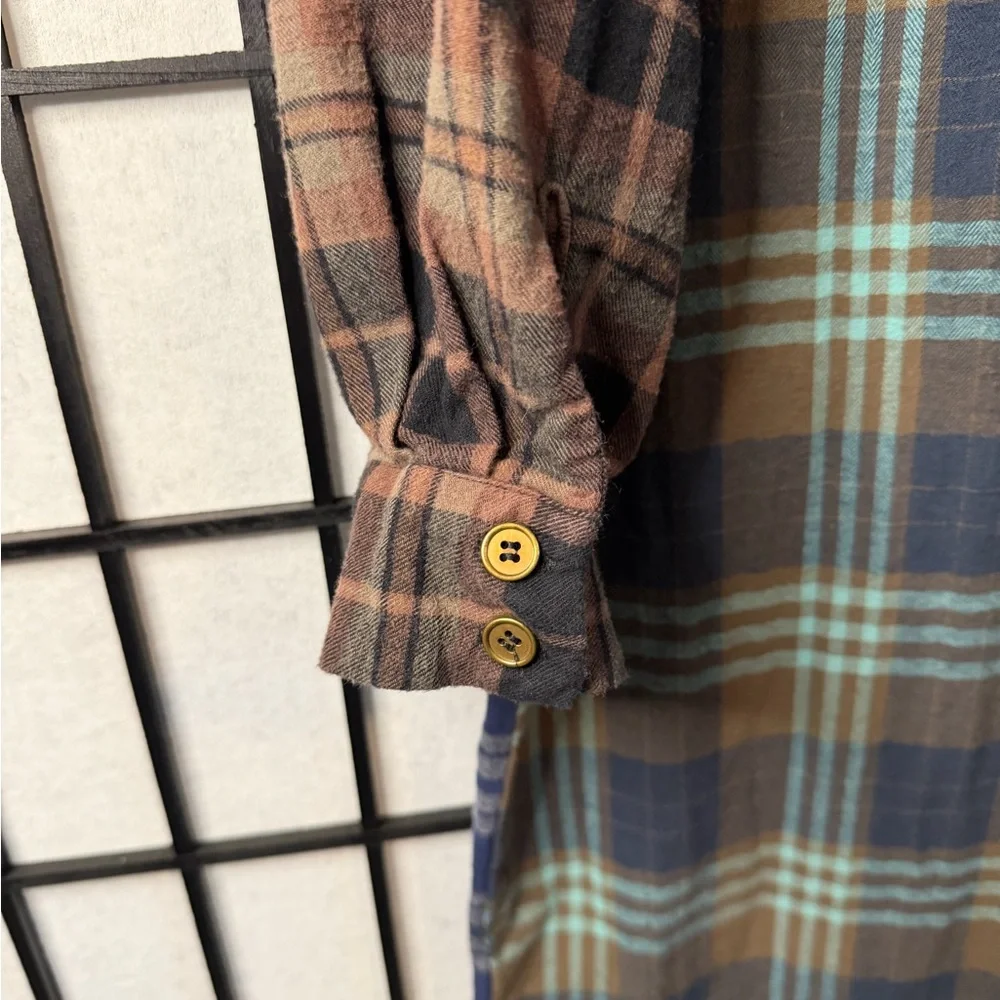 NATURAL LIFE Esme Long Sleeve Plaid Shirt Dress 100% Cotton M - Picture 5 of 7